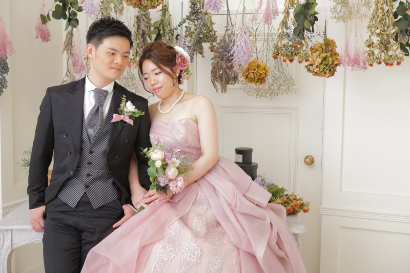 【値下げ】カラードレス　ウェディング　ドレス　結婚式　披露宴　前撮り　ピンク
